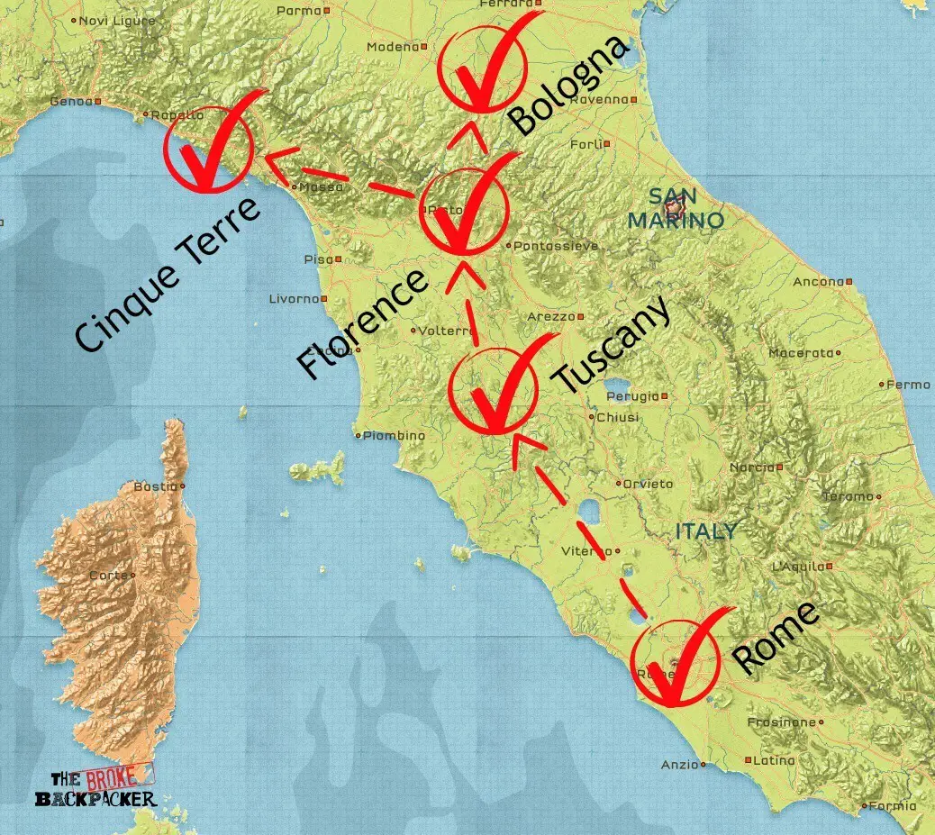 backpacking italy 14 day itinerary