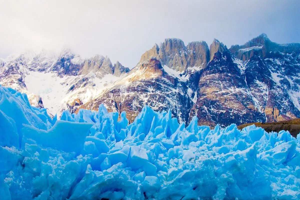 Glacier in Torres del Paine National Park.