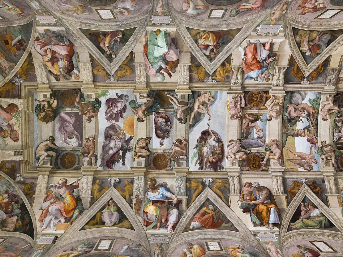 ceiling of the sistine chapel in vatican city