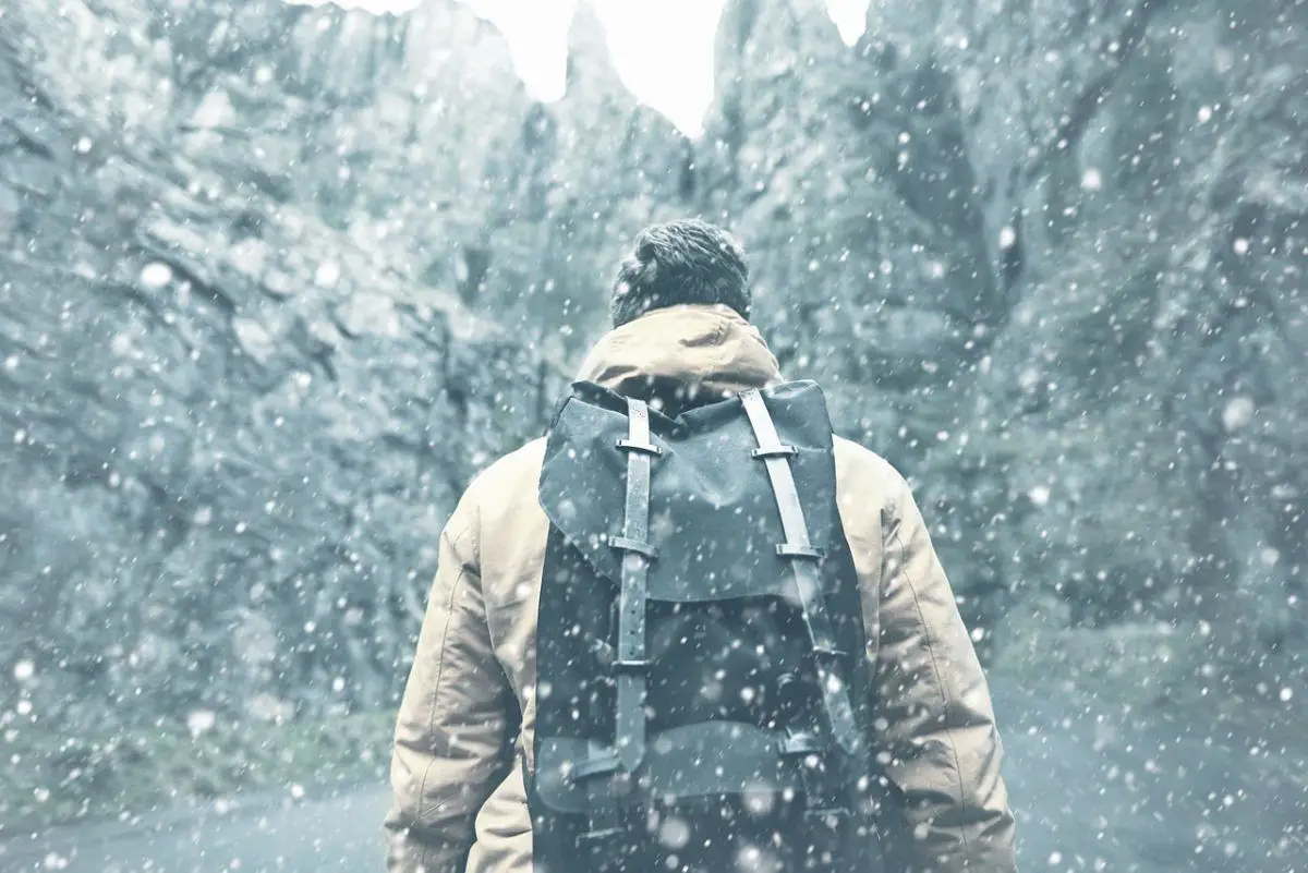 a most durable backpack in snowy mountains
