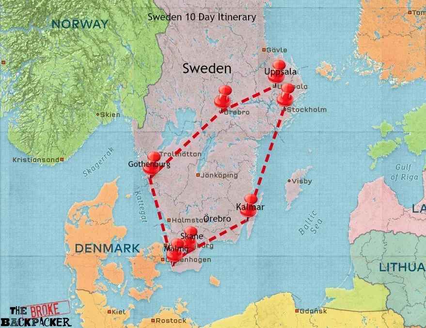 backpacking Sweden 10 day itinerary