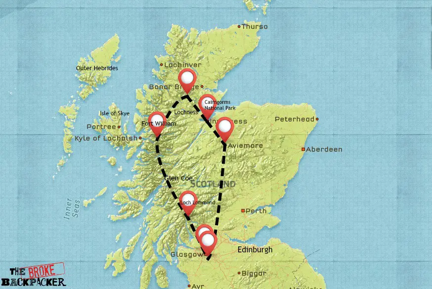 Scotland backpacking itinerary