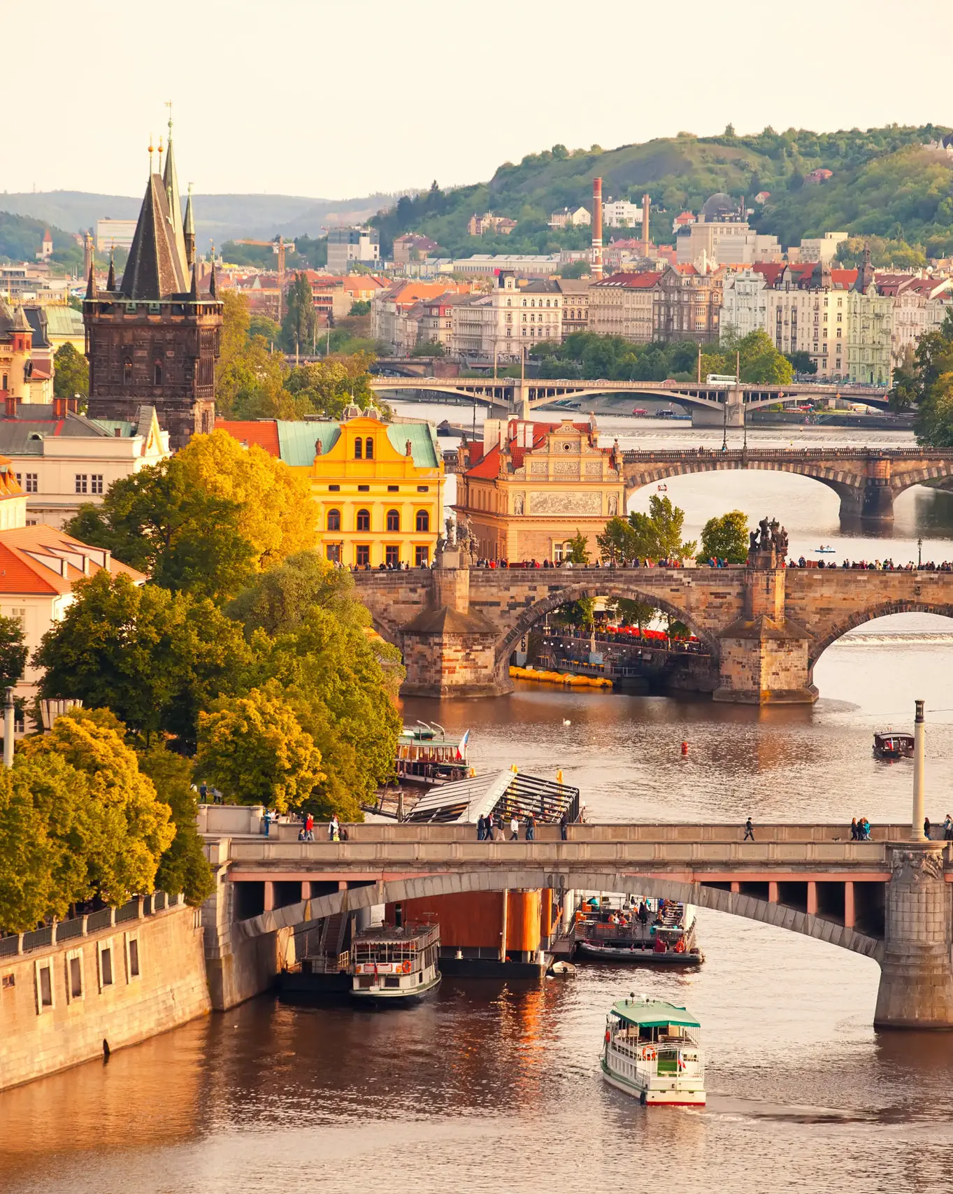 rivers and bridges in prague czech republic