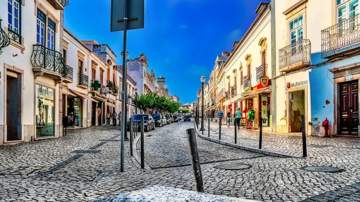 cobbled streets of tavira portugal