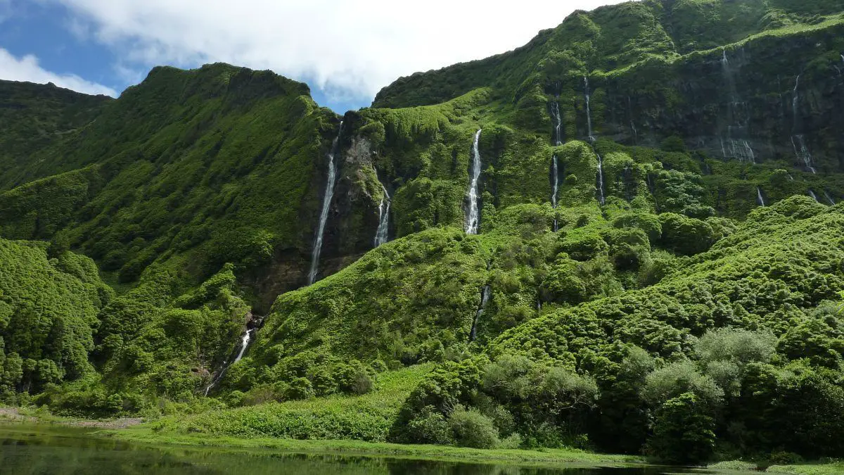 waterfalls of sao miguel island azores portugal