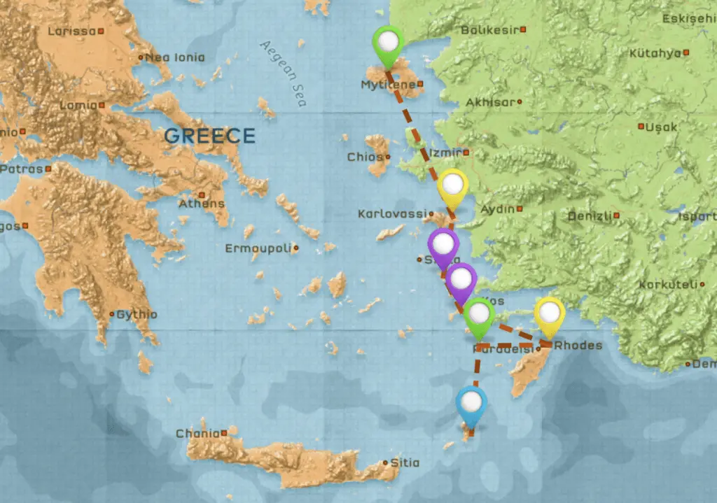 Map of Travel Itinerary for Greece #6
